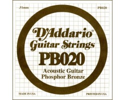 Струна D'ADDARIO PB020 д/акуст.гитары фосф.бронза
