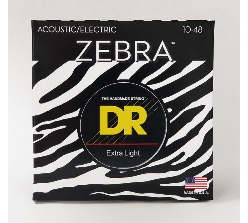 Струны для электроакустической гитары DR ZAE10 10-48 Zebra 