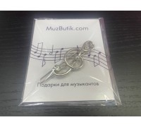 Заколка для волос "СКРИПИЧНЫЙ КЛЮЧ.ЖЕМЧУЖИНА"